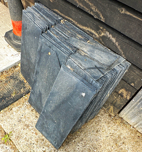 Grey slate roof tile - roof,