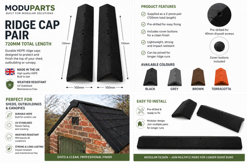 Plastic roof ridge - plastic, tile