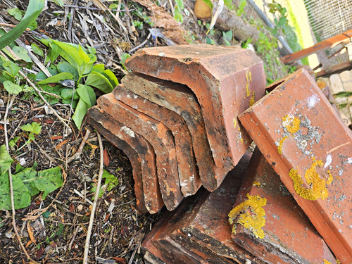 Red clay roof tile rectangular - clay,